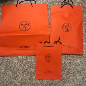 Hermès large medium small paper shopping bag logo